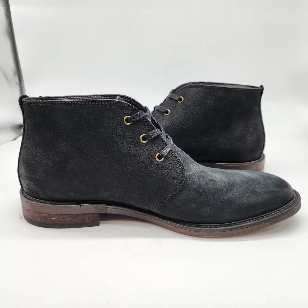 Aston Grey Khanov Chukka‎ Boots Men's 11 Black Leather Lace-up